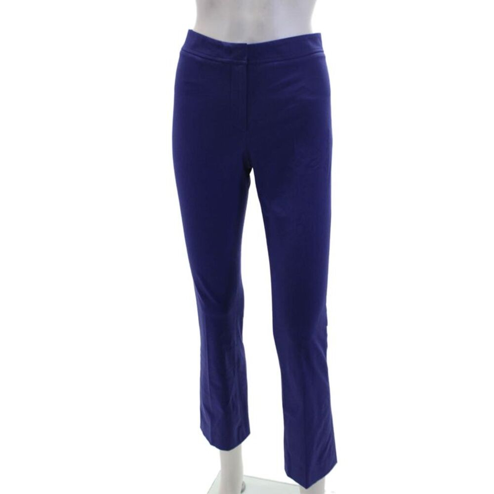 QL2 Womens Cotton Slip-On Zipped Pants Blue Sz 40